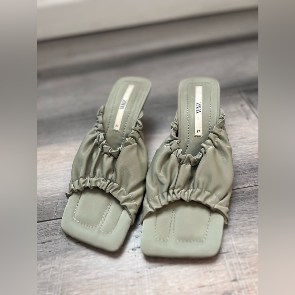 Zara Ruched Heeled Sandals